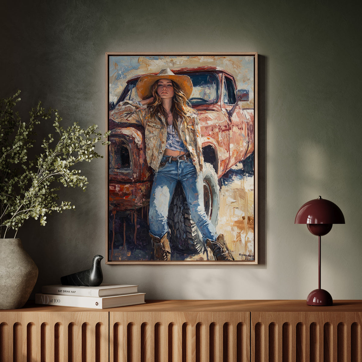 Rebel Cowgirl by the Rusted Pickup