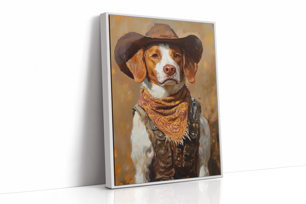Brittany Spaniel Cowboy in Sunset Bandana