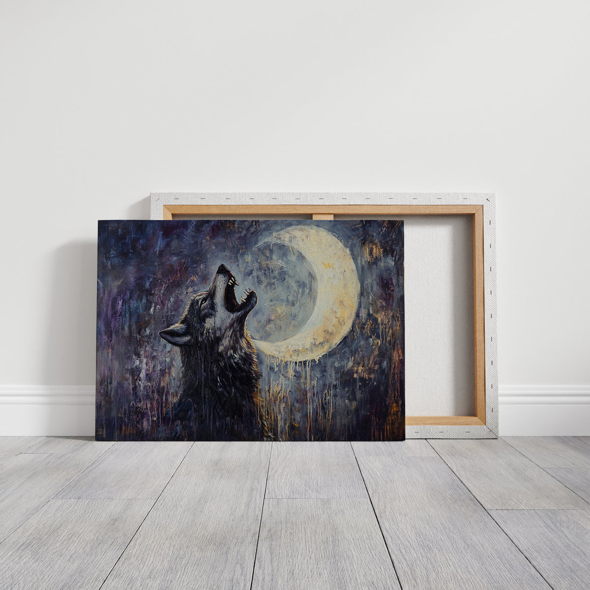 Lone Wolf Howl Under the Moon