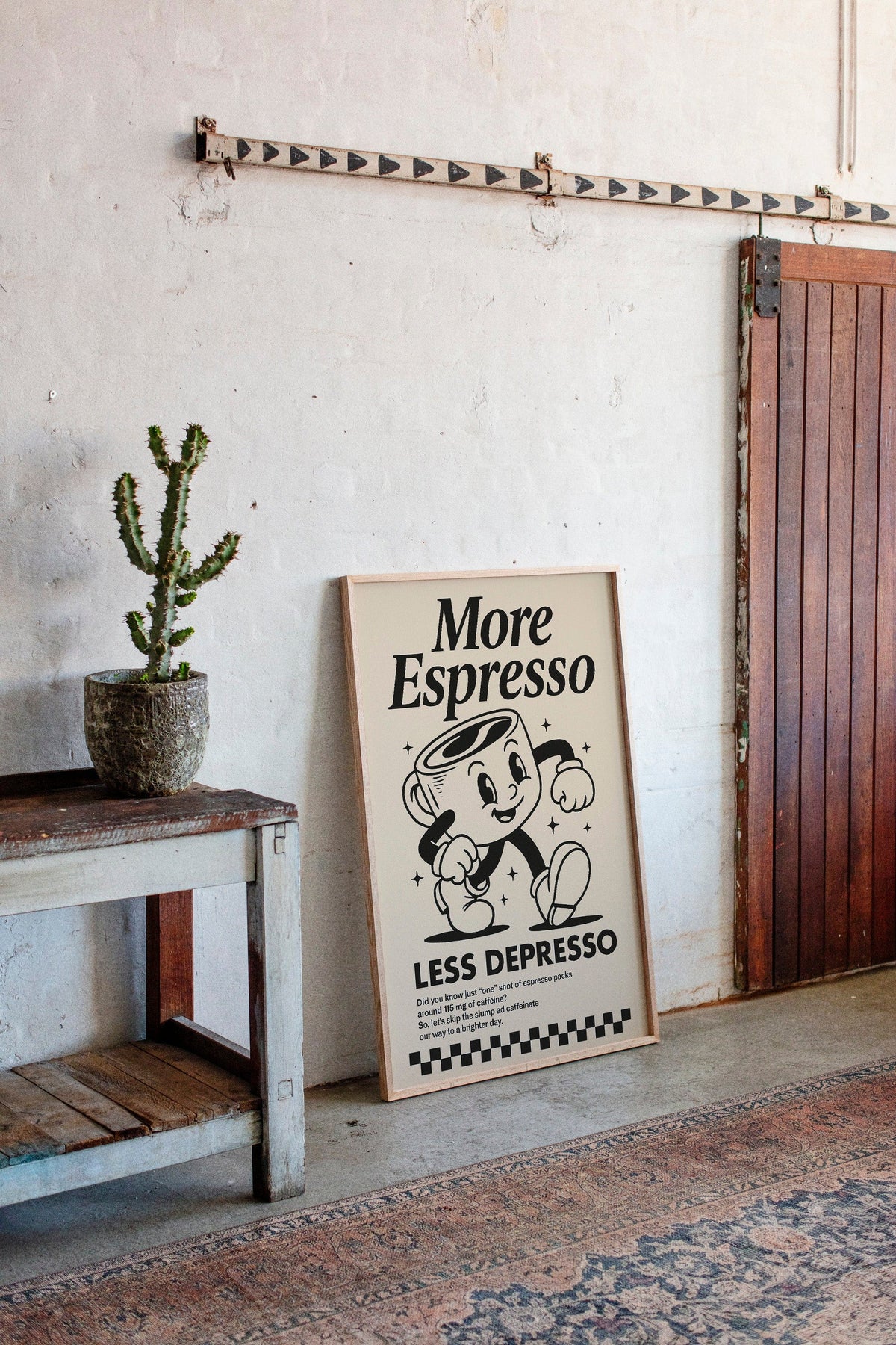 More Espresso, Less Depresso – Vintage Coffee Poster Print