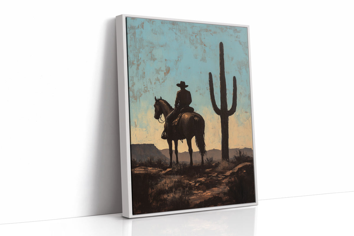 Rider and Saguaro at Dusk