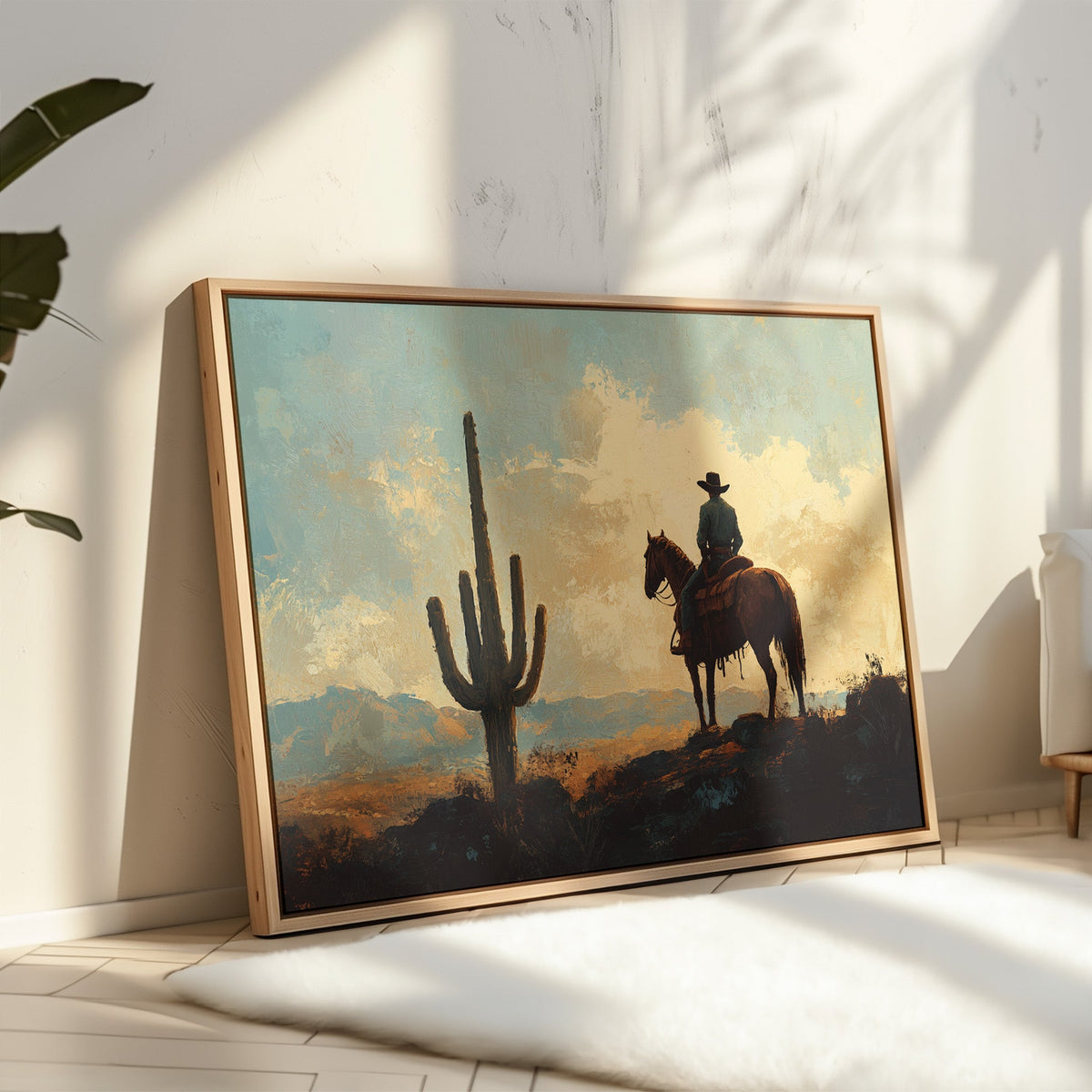 Cowboy Sundown by the Saguaro