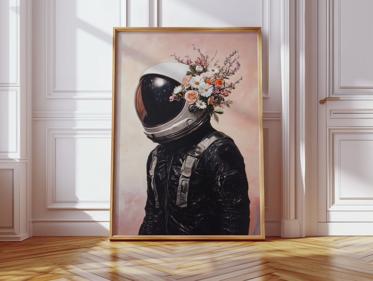 Astronaut with Blossoms on Blush
