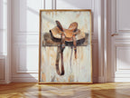 Weathered Rest: Western Saddle Still Life