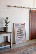 Funny Guest Check Wall Art – “Chef Was Cute” Diner Poster