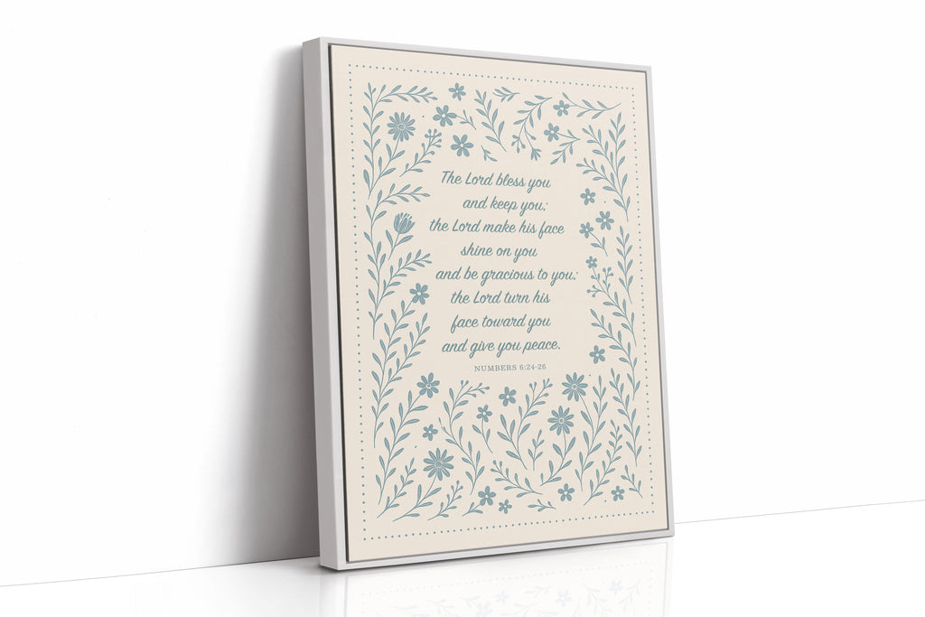 The Lord Bless You Floral Scripture Print