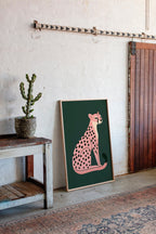 Sassy Coral Cheetah Illustration