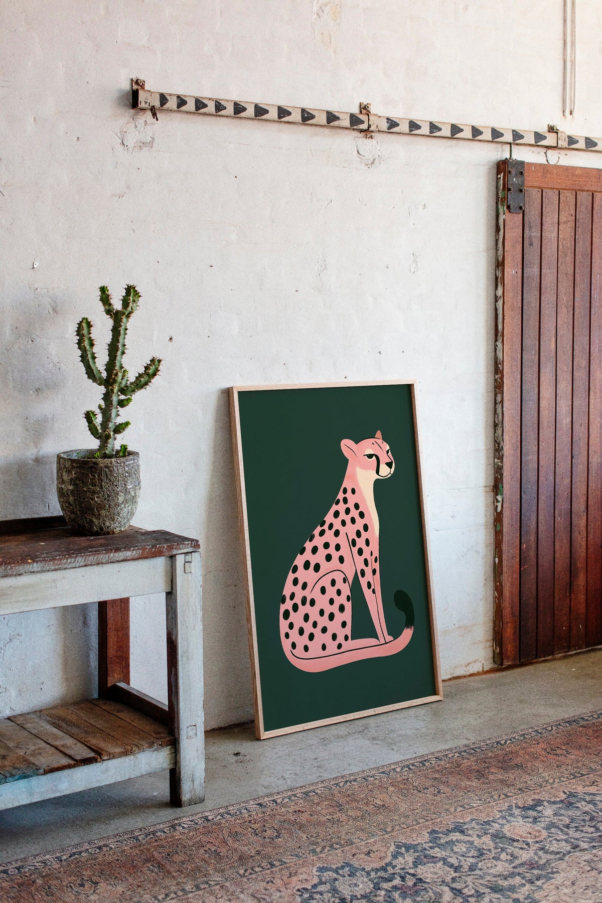 Sassy Coral Cheetah Illustration