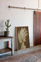 Winged Elegance in Ivory and Crimson