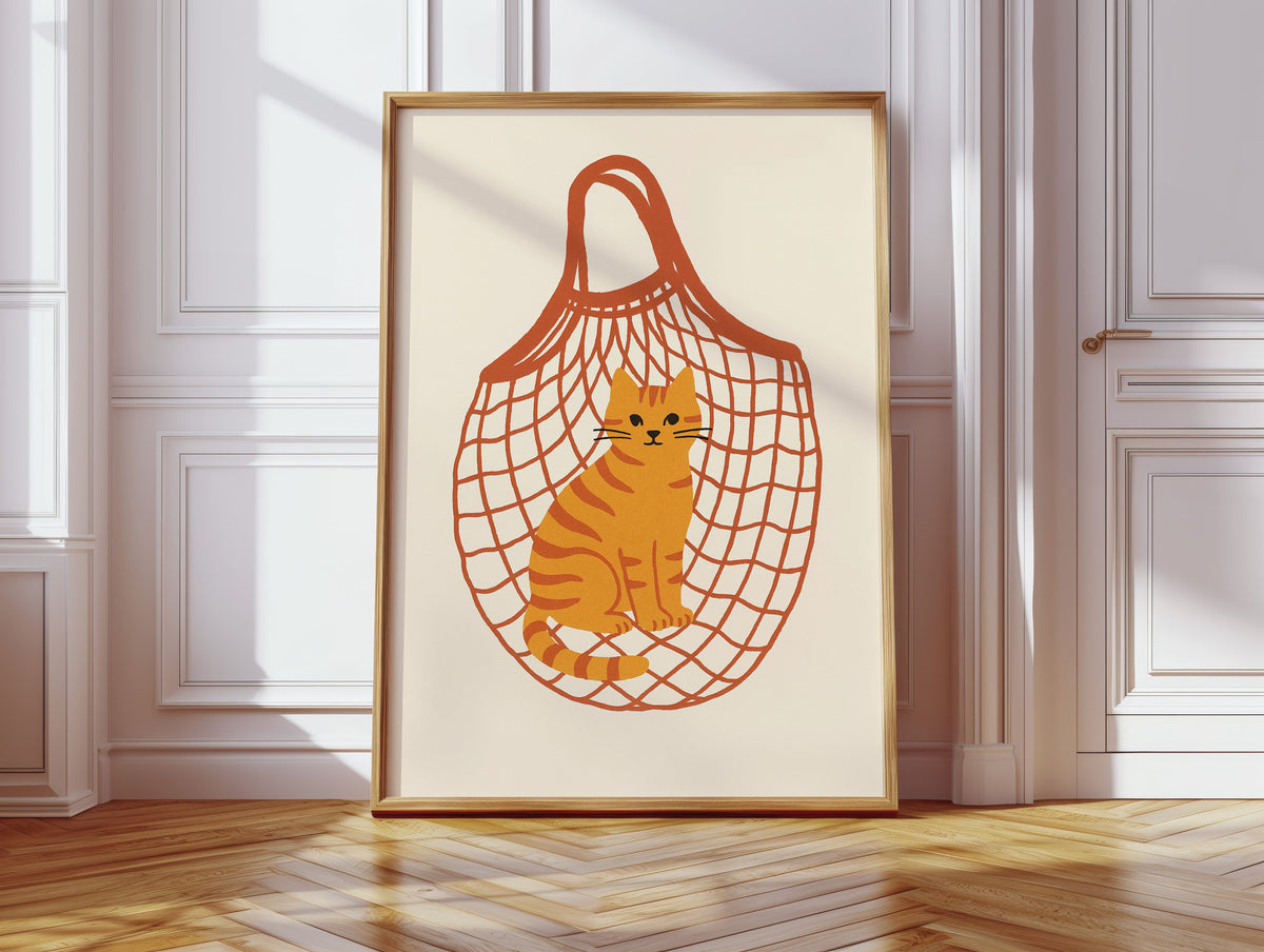 Orange Tabby in a Market Tote