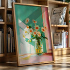 Sunlit Daisies in a Glass Jar