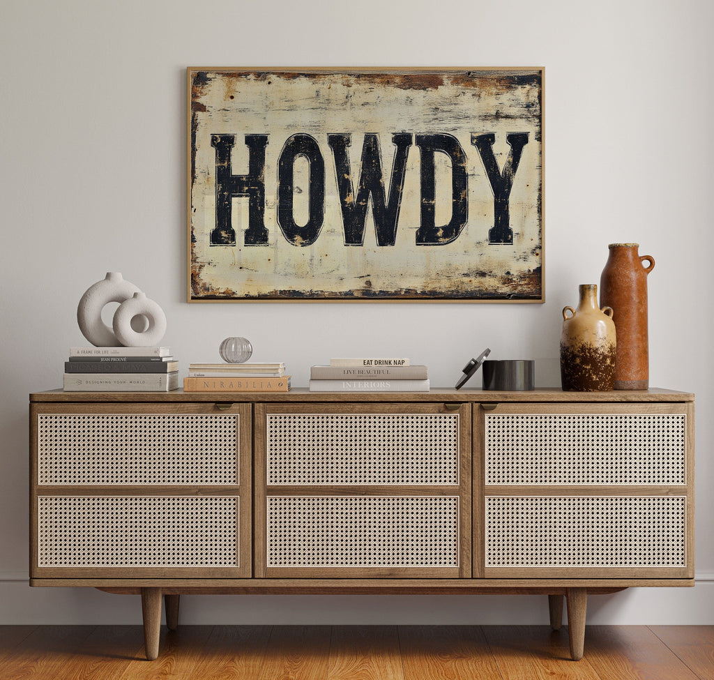 Rustic “Howdy” Western Wall Art