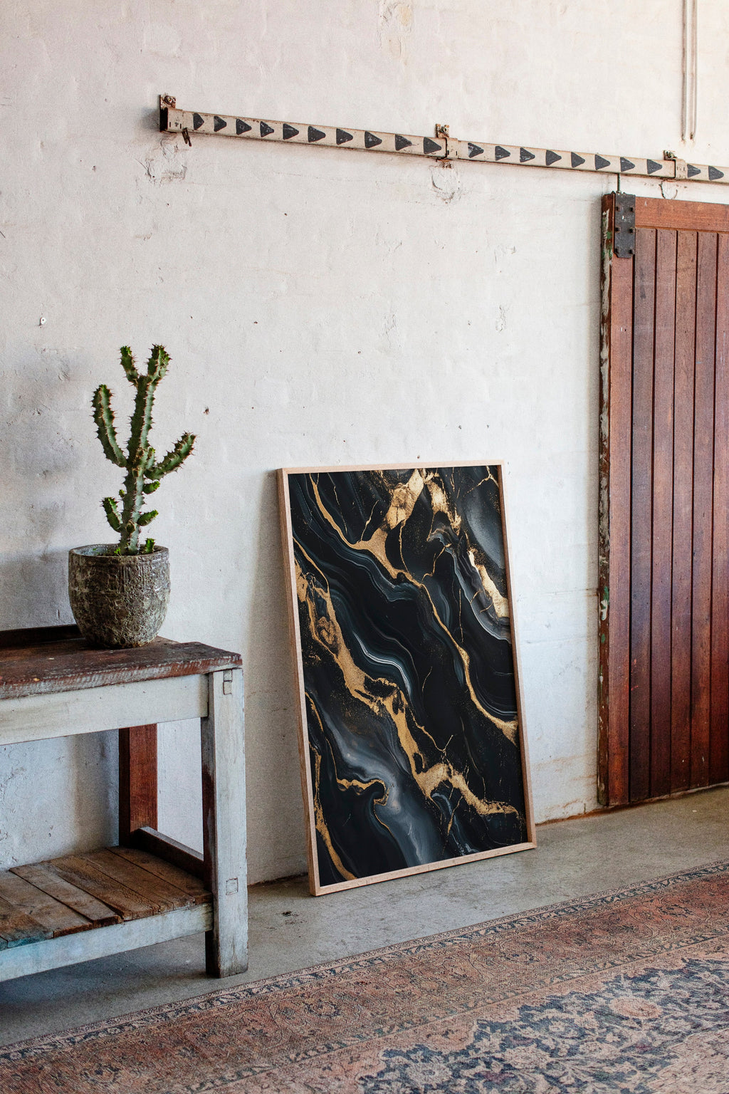 Black Marble Blaze with Liquid Gold