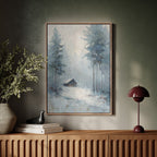 A Cabin Lost in Frosted Haze