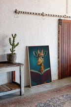 Giraffe with Glasses Reading a Book