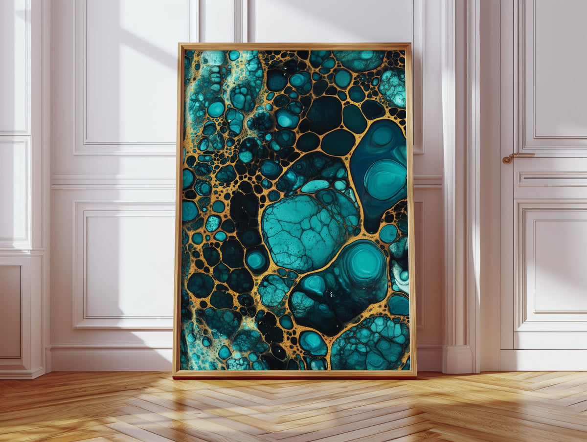 Electric Tides in Teal and Gold