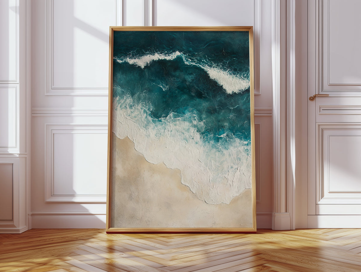 Waves Crashing on Sculpted Shore