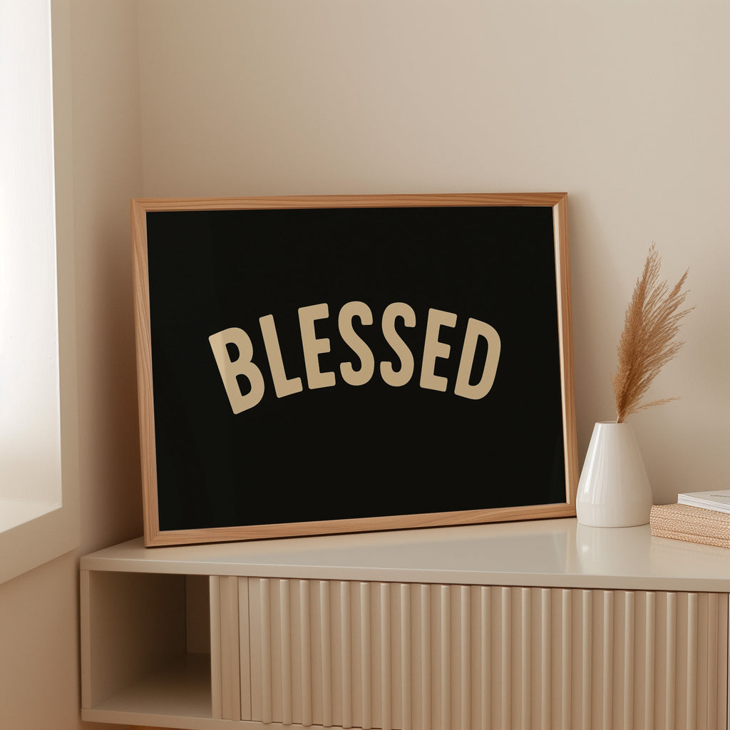 Blessed Minimalist Arch Text Print