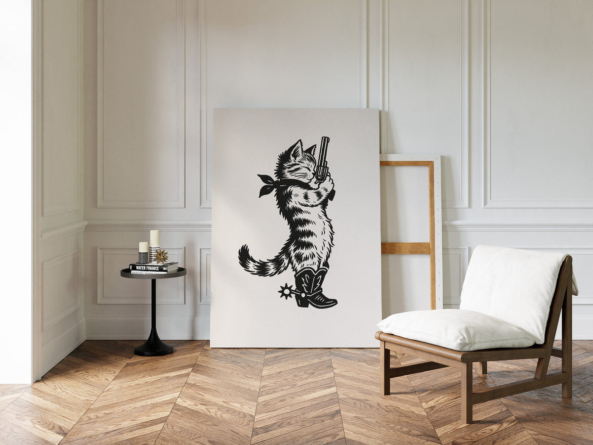 Purrpare for Trouble – Cowboy Cat Sheriff Print
