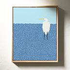 Egret in Blue Dotted Waters