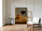Burger and Bordeaux Still Life