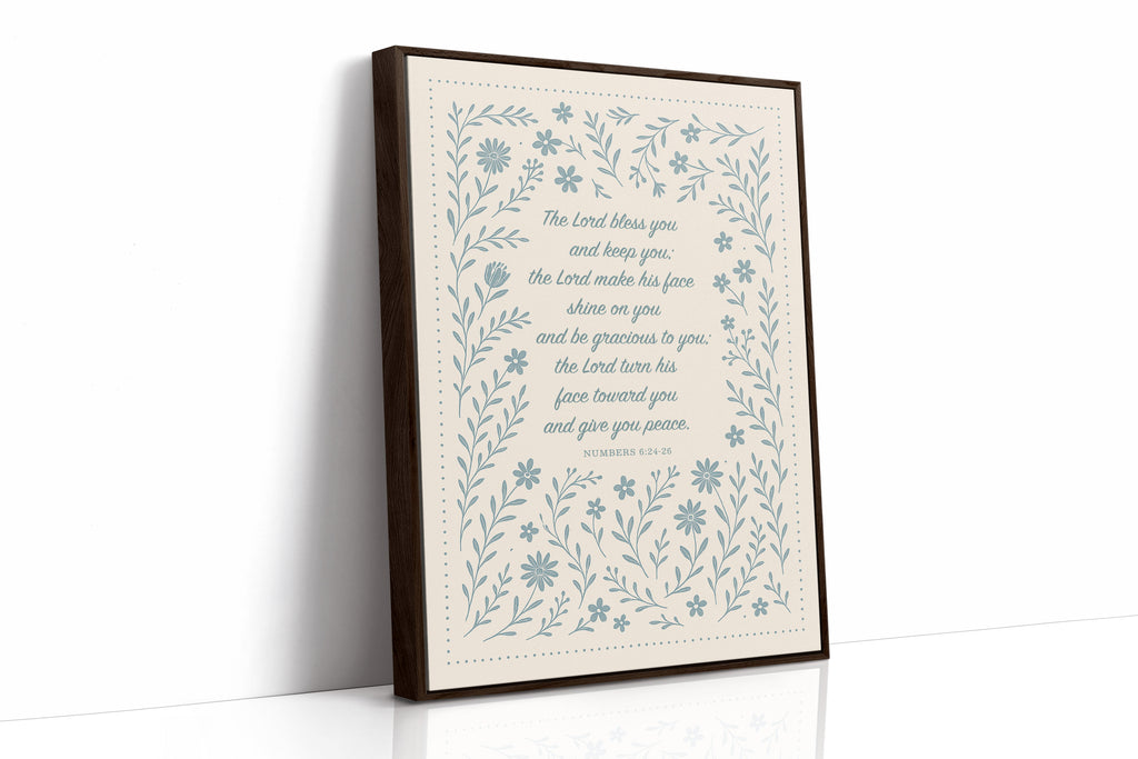 The Lord Bless You Floral Scripture Print