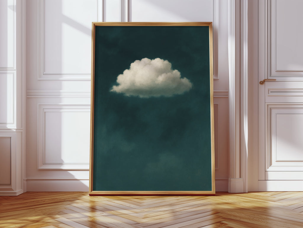 Lonely Cloud in Deep Teal Sky
