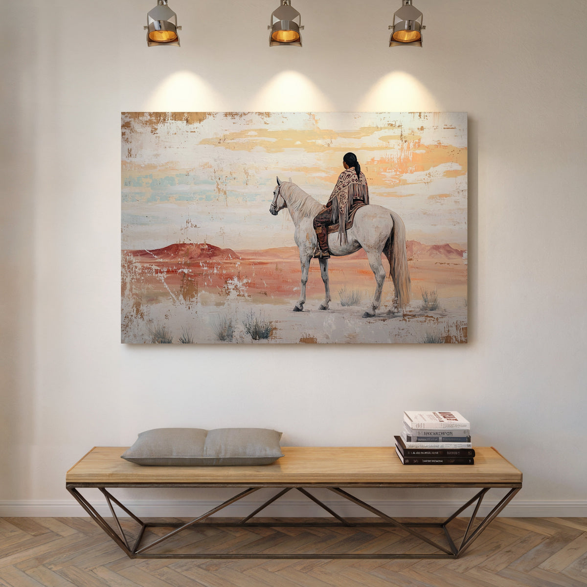 Desert Watcher on White Horse