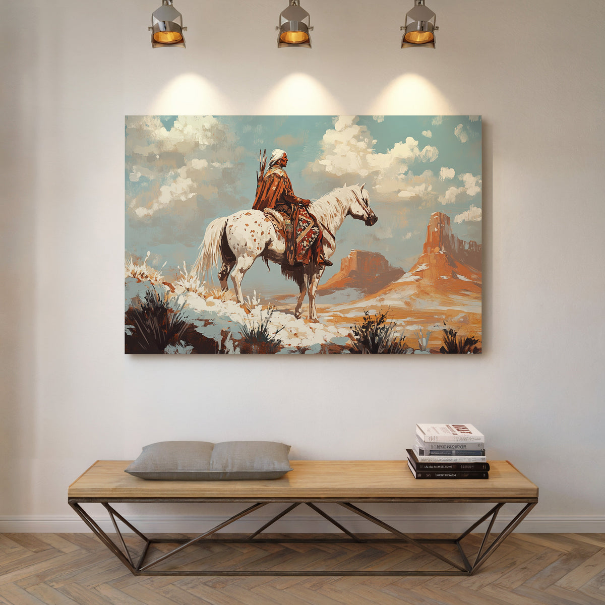High Desert Scout on Painted Horse