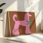 Pink Poodle with a Green Bow
