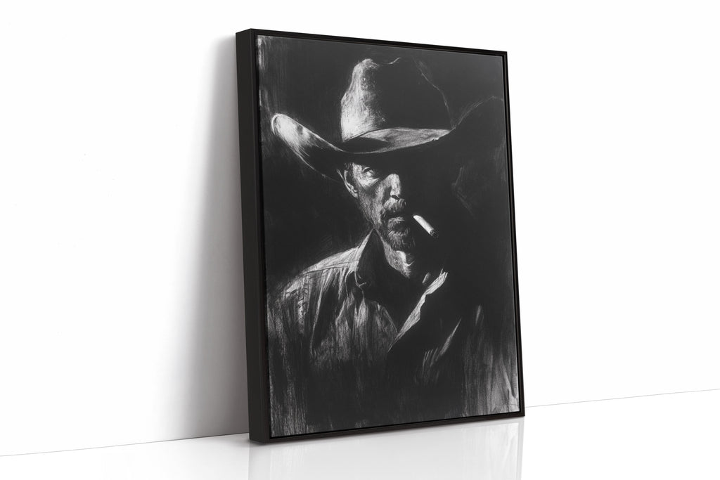 Midnight Cowboy in Charcoal Shadows