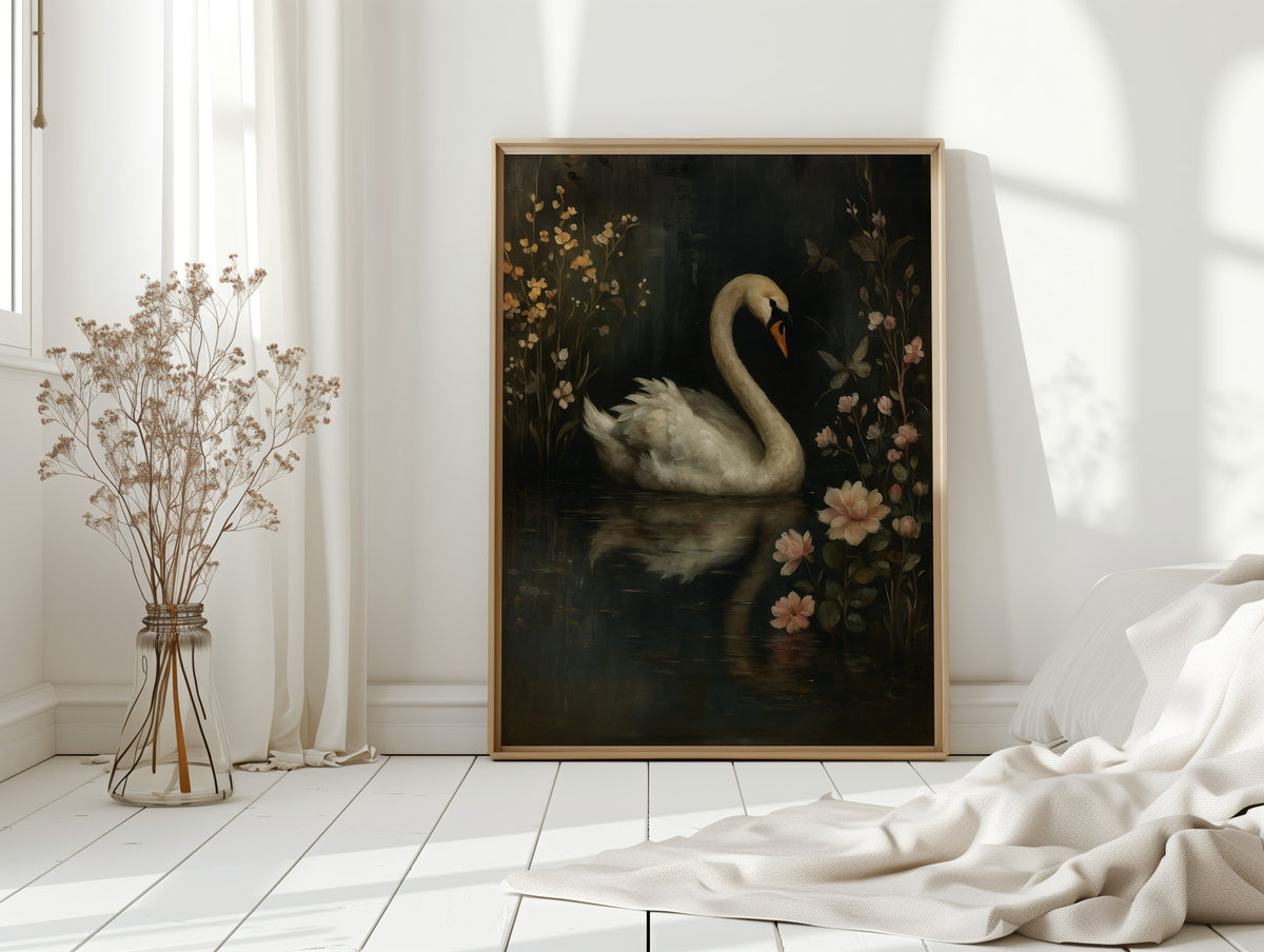 Swan in the Garden of Dusk