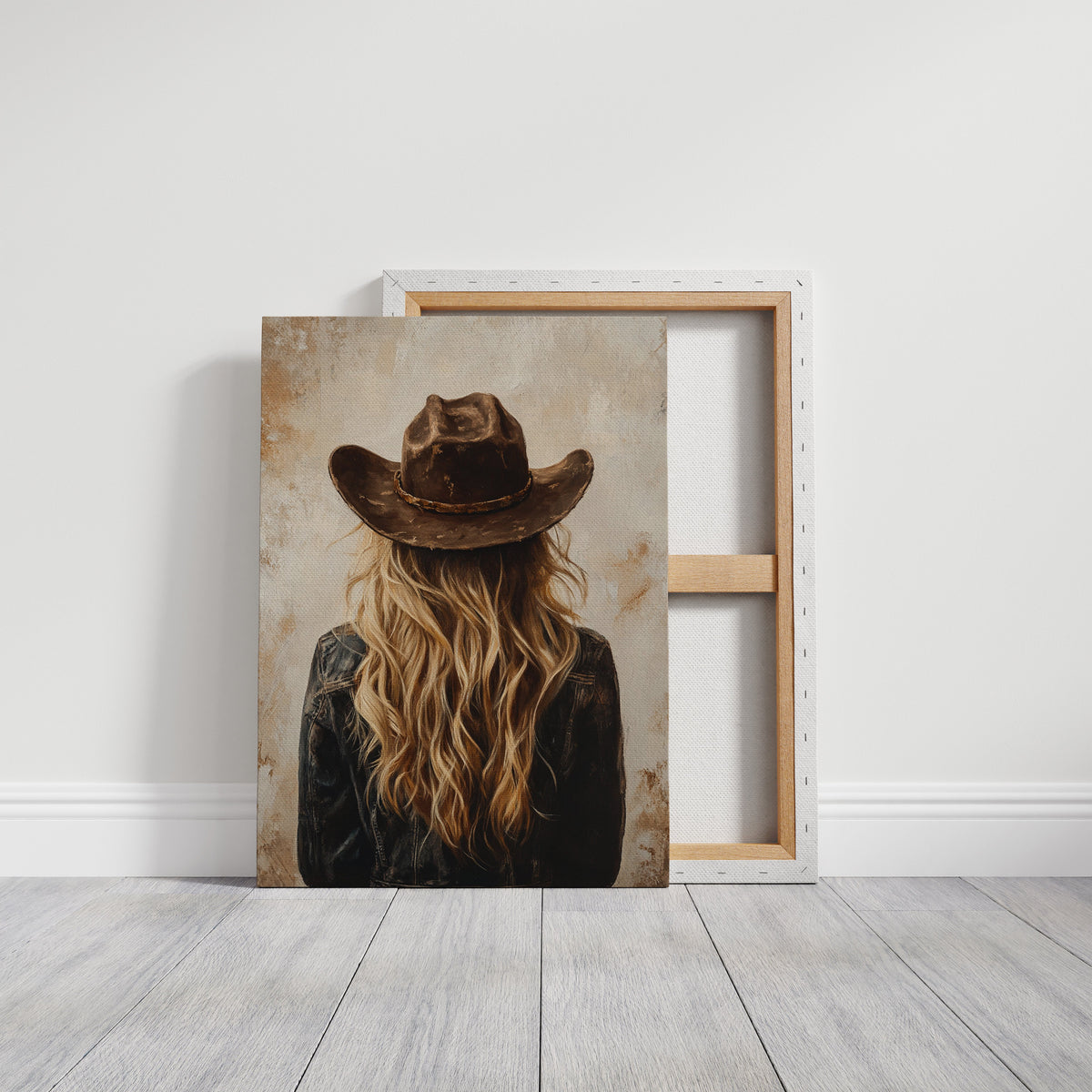 Wild West Blonde in Denim and Hat