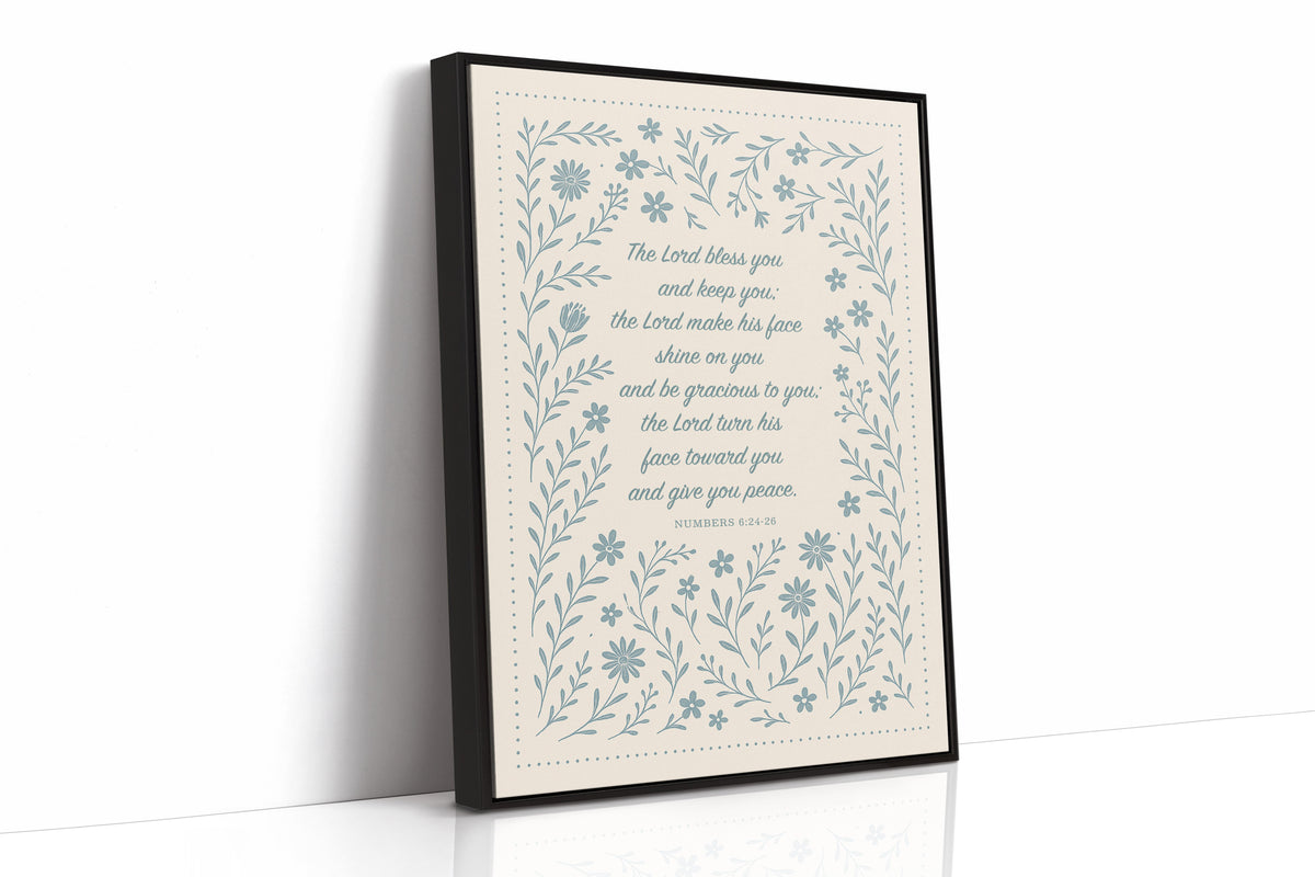 The Lord Bless You Floral Scripture Print