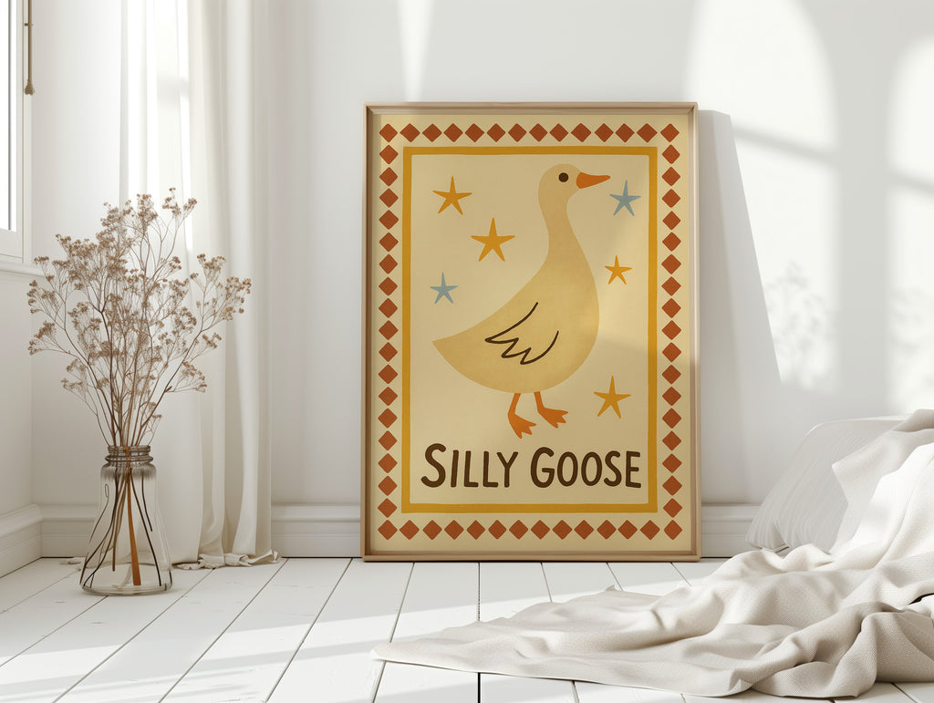 Silly Goose Folk Art Print