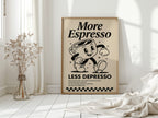 More Espresso, Less Depresso – Vintage Coffee Poster Print