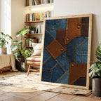 Western Patchwork Denim and Leather Print