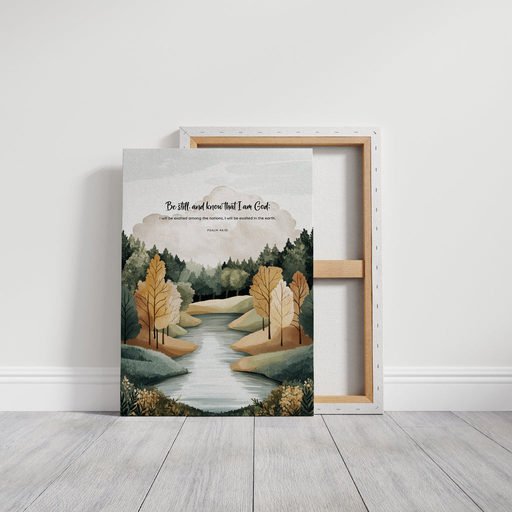 Be Still Autumn River Psalm Print