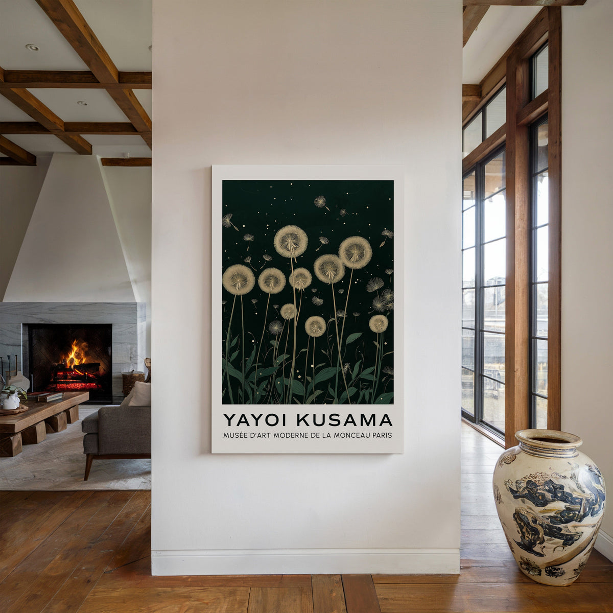 Ethereal Dandelion Dream – Kusama-Inspired Nightscape