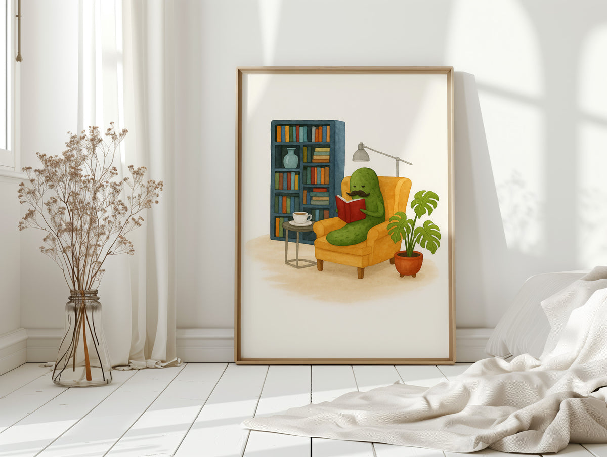 Gentleman Pickle Reading at Home