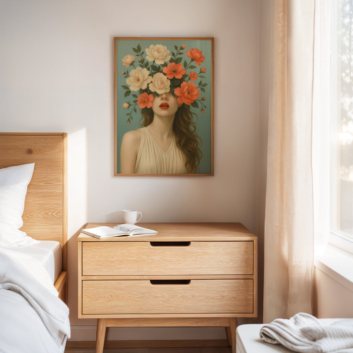 Flourish in Coral and Cream