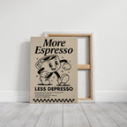 More Espresso, Less Depresso – Vintage Coffee Poster Print