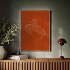 Minimalist Bronco Rider Sketch