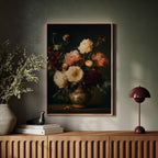 Baroque Peonies in Earthen Vase