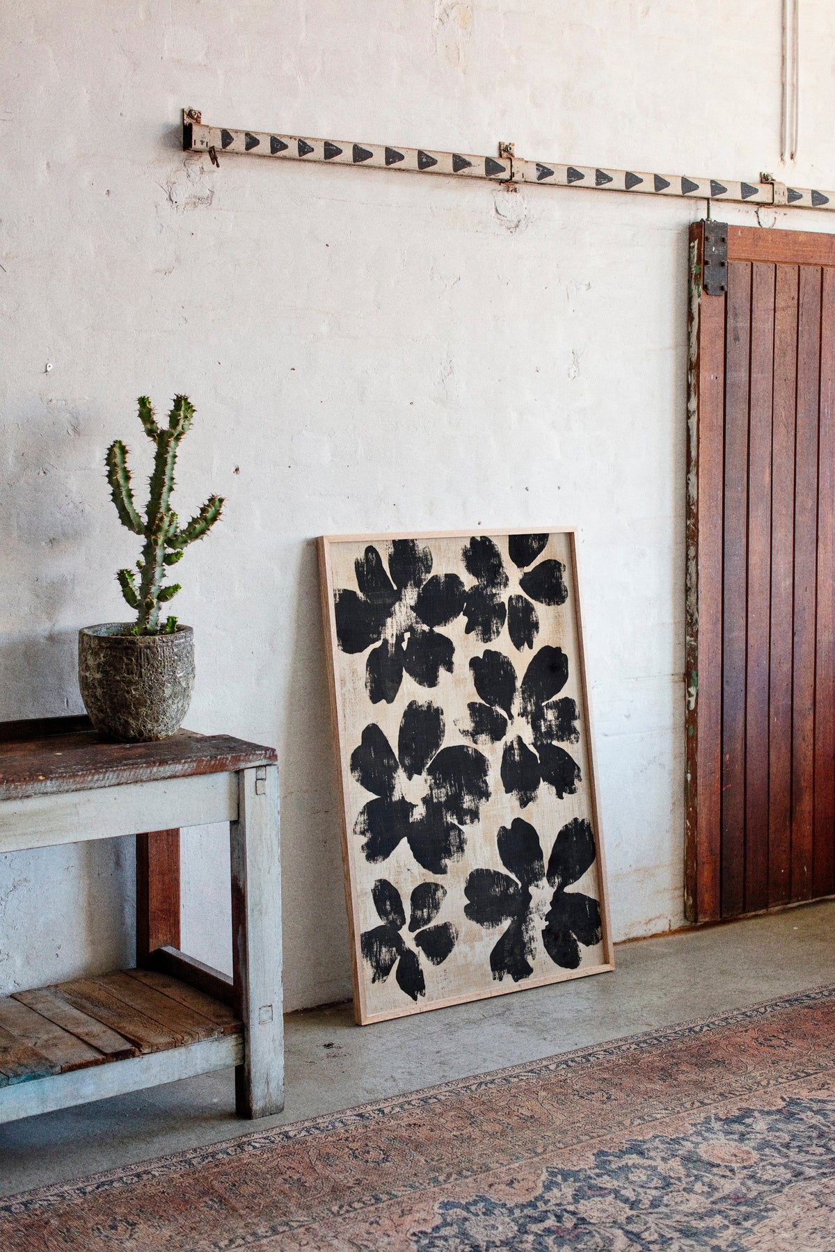 Japanese Ink Floral Print – Bold Brushstroke Blossom Wall Art