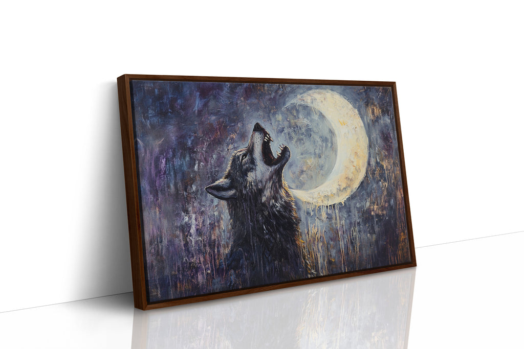 Lone Wolf Howl Under the Moon