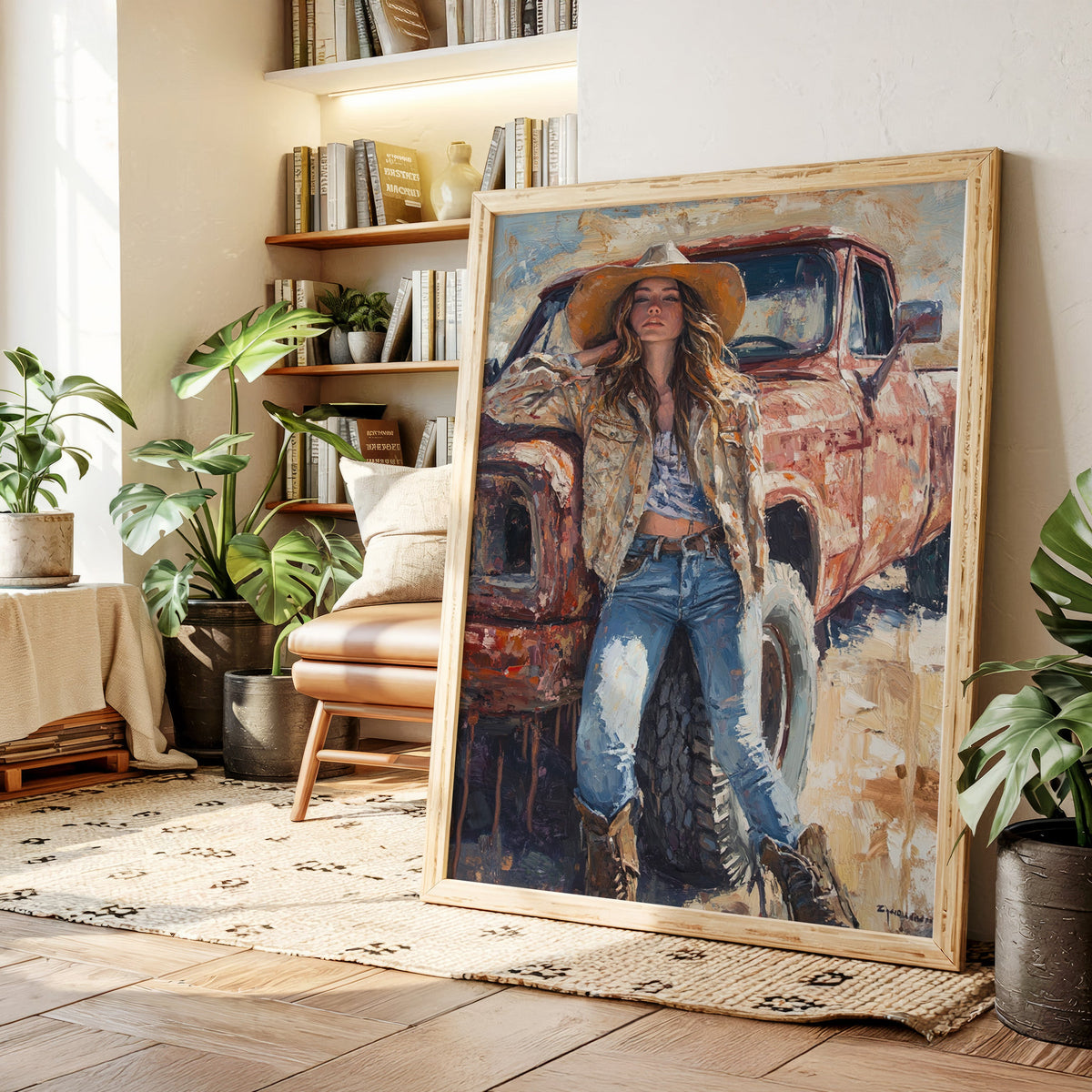 Rebel Cowgirl by the Rusted Pickup