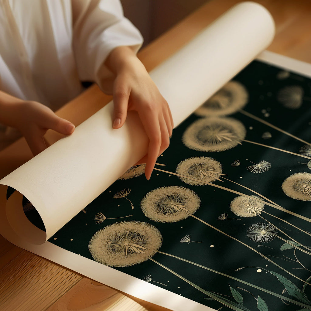 Ethereal Dandelion Dream – Kusama-Inspired Nightscape