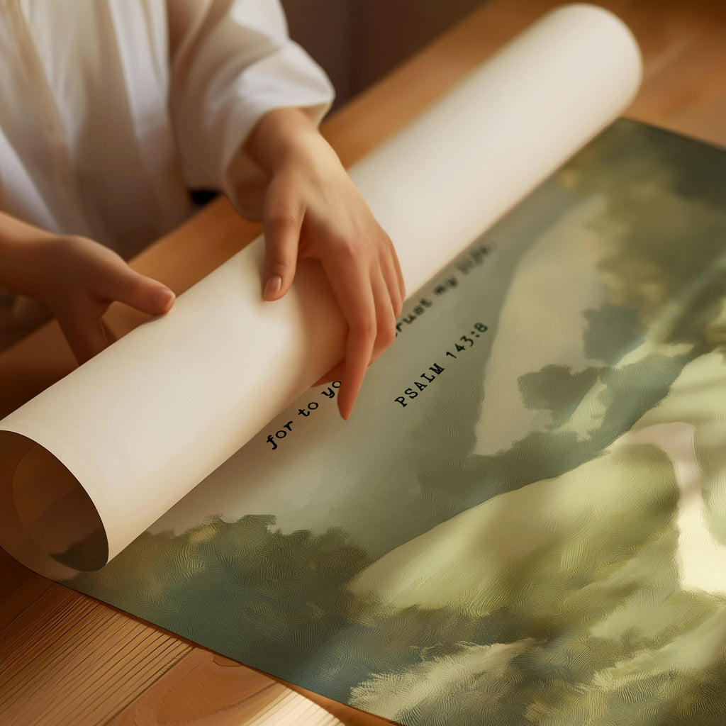 Guided Morning Path Psalm 143:8 Art Print