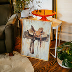 Weathered Rest: Western Saddle Still Life